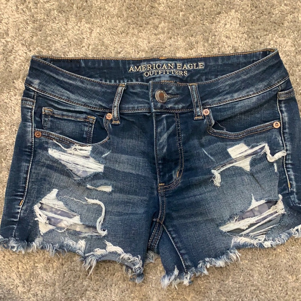 AE distressed jean shorts